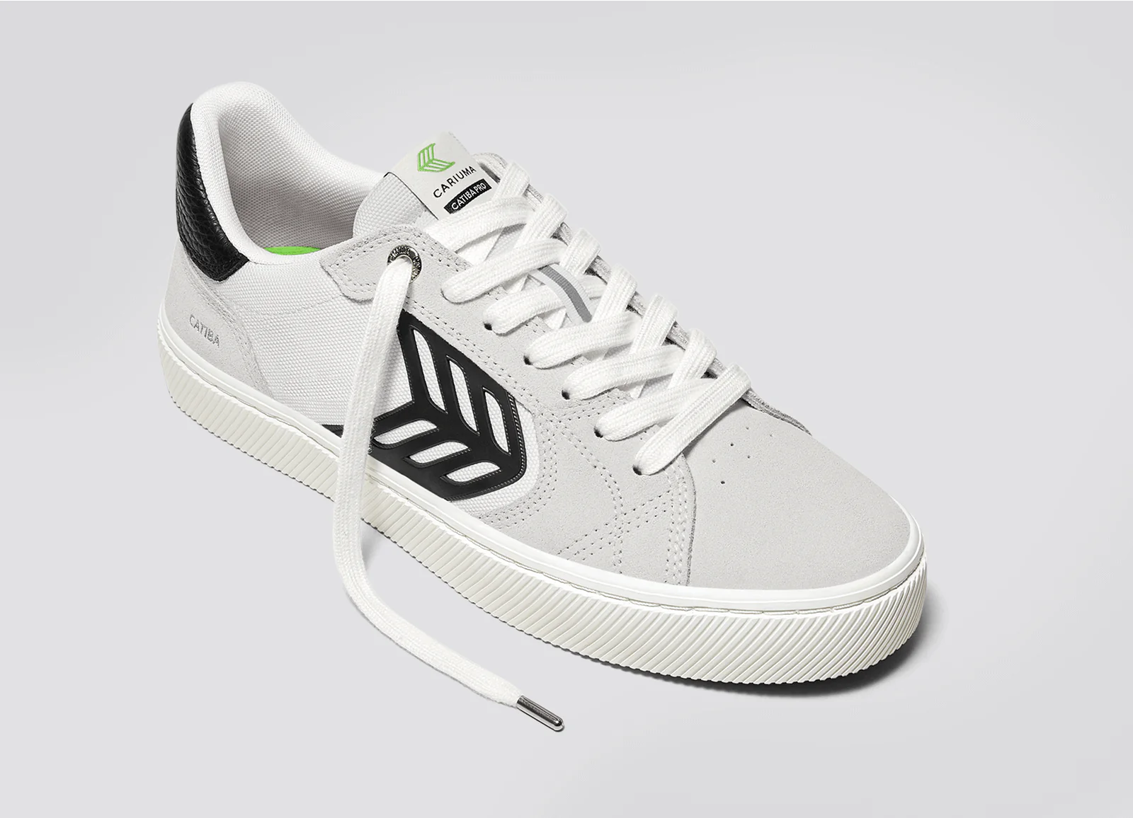 CATIBA PRO 2.0 Smoke White Suede Off-White Cordura Black Logo Sneaker - Image 4