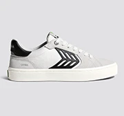 CATIBA PRO 2.0 Smoke White Suede Off-White Cordura Black Logo Sneaker - Image 9