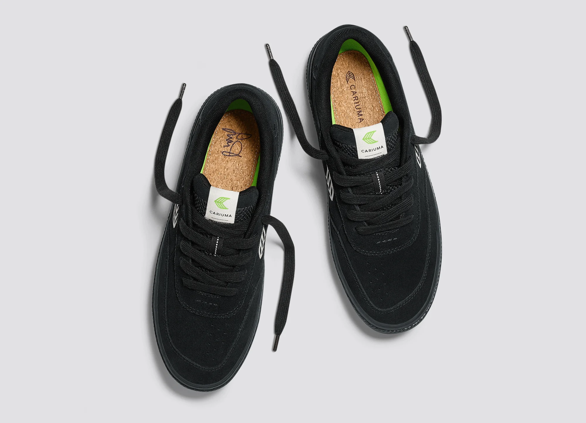 LUAN PRO All Black Suede Ivory Logo Sneaker - Image 7