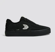 LUAN PRO All Black Suede Ivory Logo Sneaker - Image 9