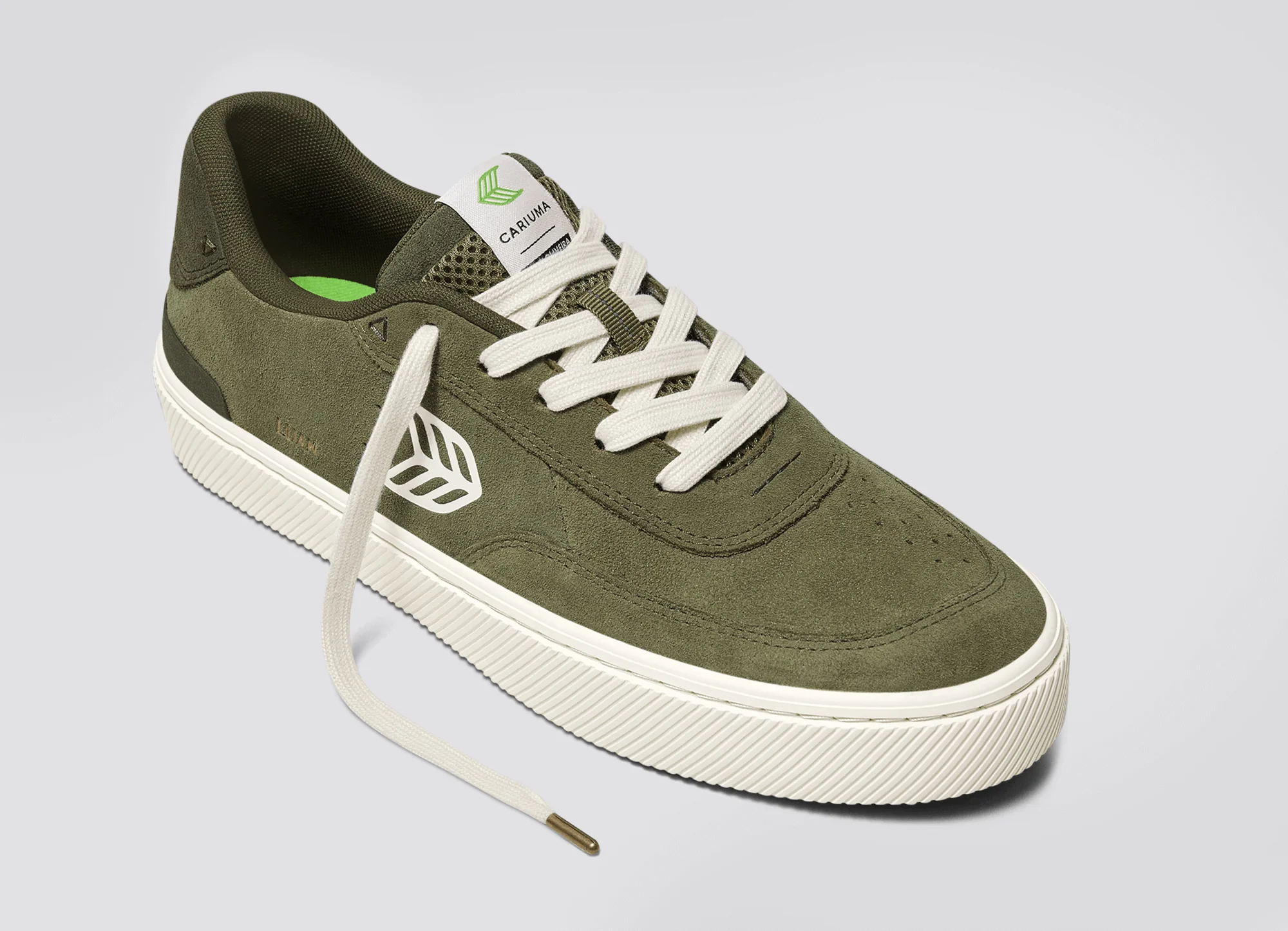 LUAN PRO Olive Green Suede Ivory Logo Burnt Olive Sneaker - Image 4