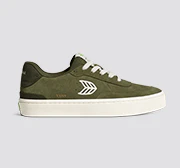 LUAN PRO Olive Green Suede Ivory Logo Burnt Olive Sneaker - Image 9