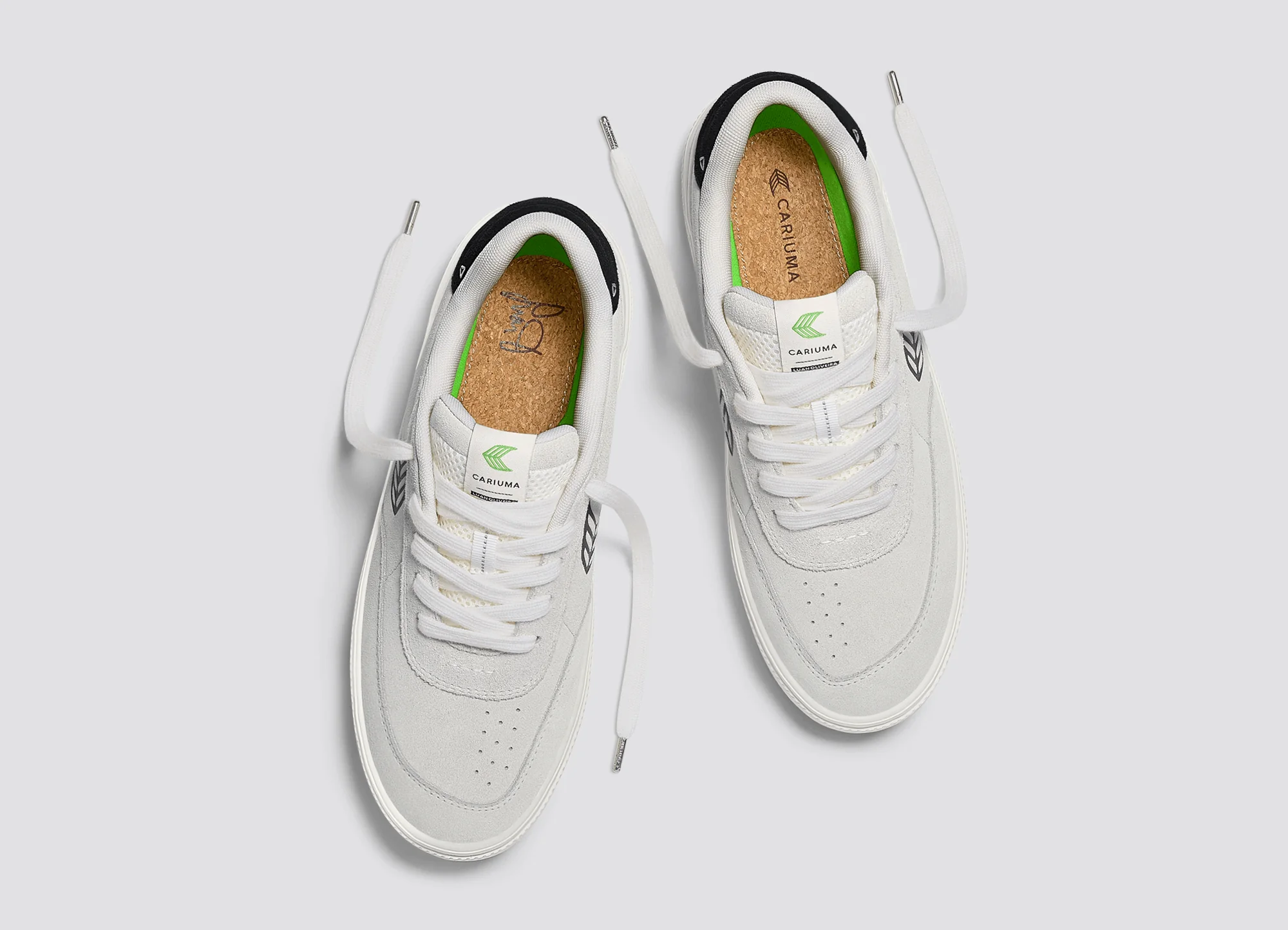 LUAN PRO Smoke White Suede Black Logo Sneaker - Image 7