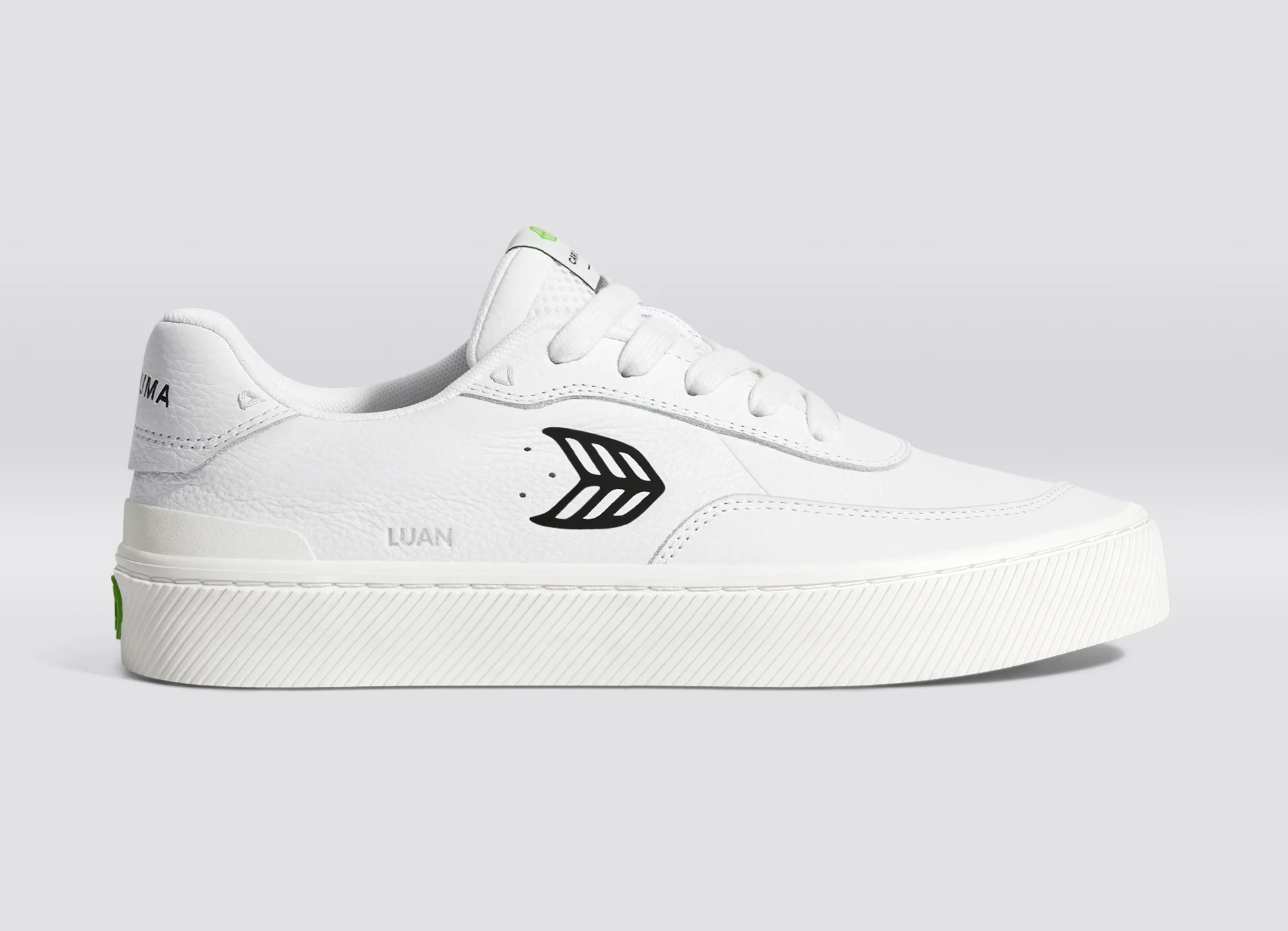 LUAN PRO White Premium Leather Black Logo Sneaker - Image 3