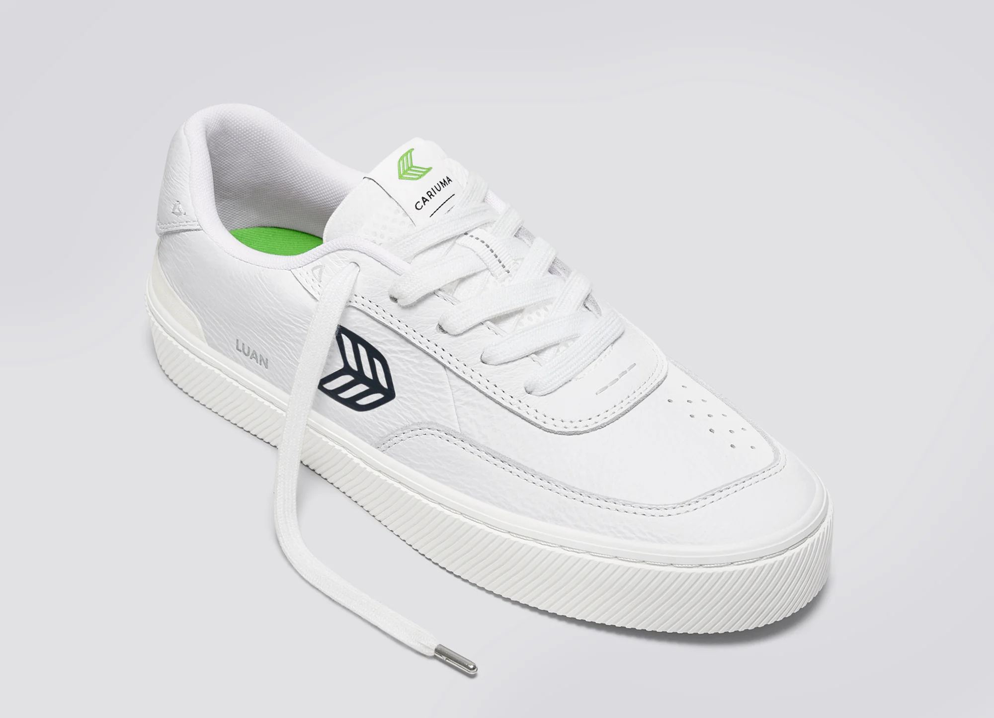 LUAN PRO White Premium Leather Black Logo Sneaker - Image 4