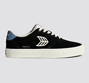 NAIOCA Black Suede Ivory Logo Washed Blue Sneaker - Image 9