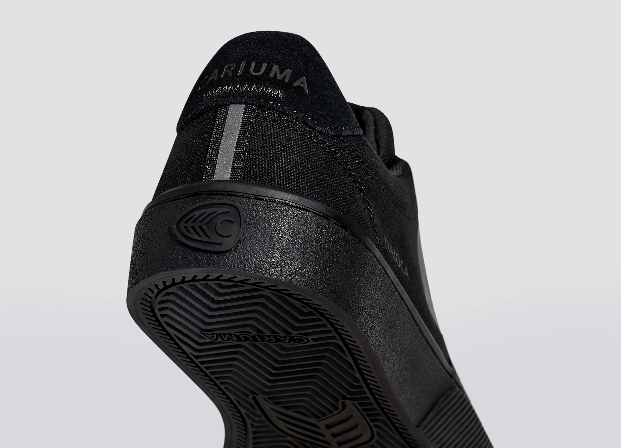NAIOCA PRO All Black Suede and Canvas Ash Grey Logo Sneaker - Image 6