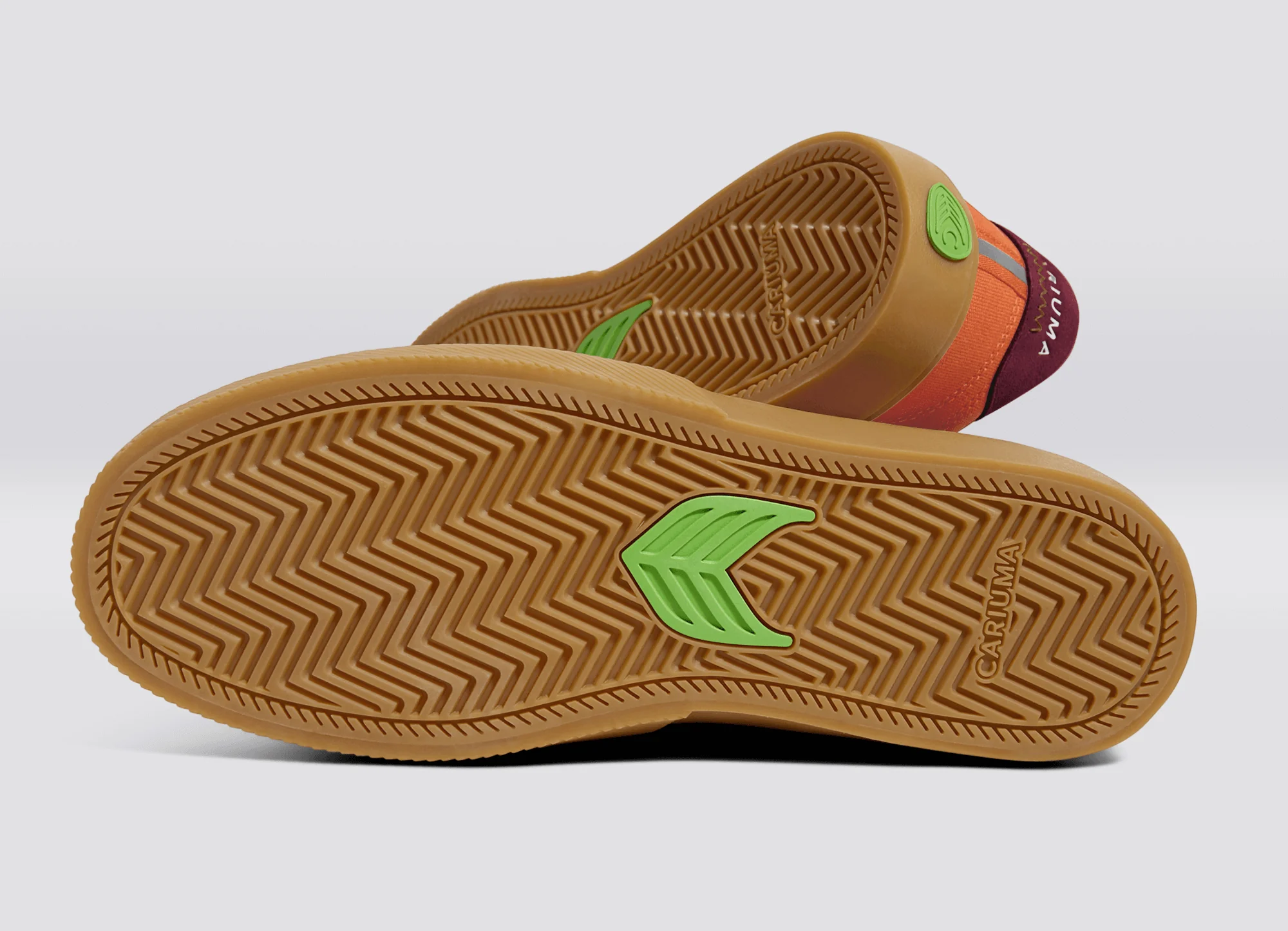 NAIOCA PRO Gum Burnt Orange Suede and Canvas Ivory Logo Ruby Wine Sneaker - Image 5