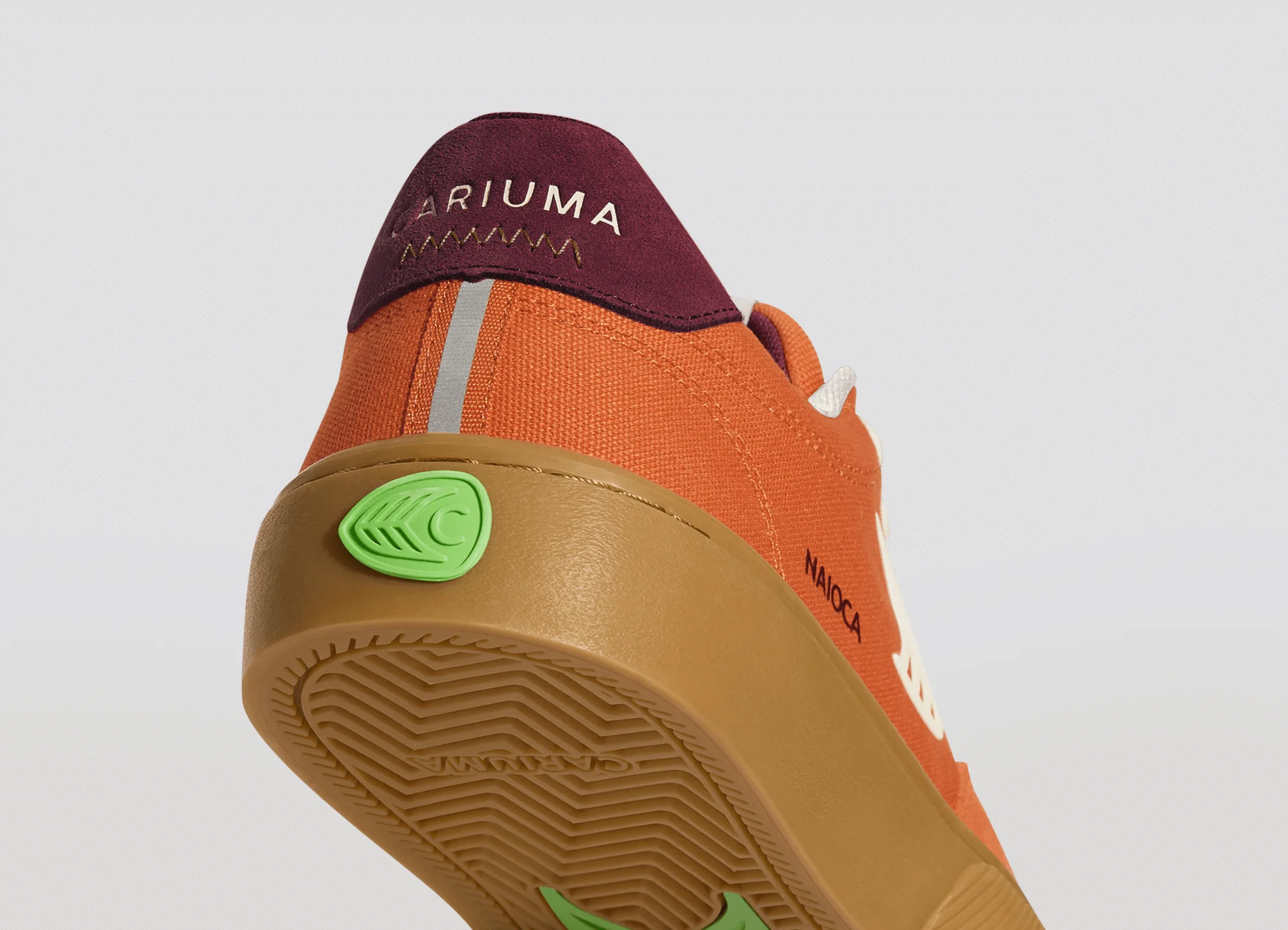 NAIOCA PRO Gum Burnt Orange Suede and Canvas Ivory Logo Ruby Wine Sneaker - Image 6