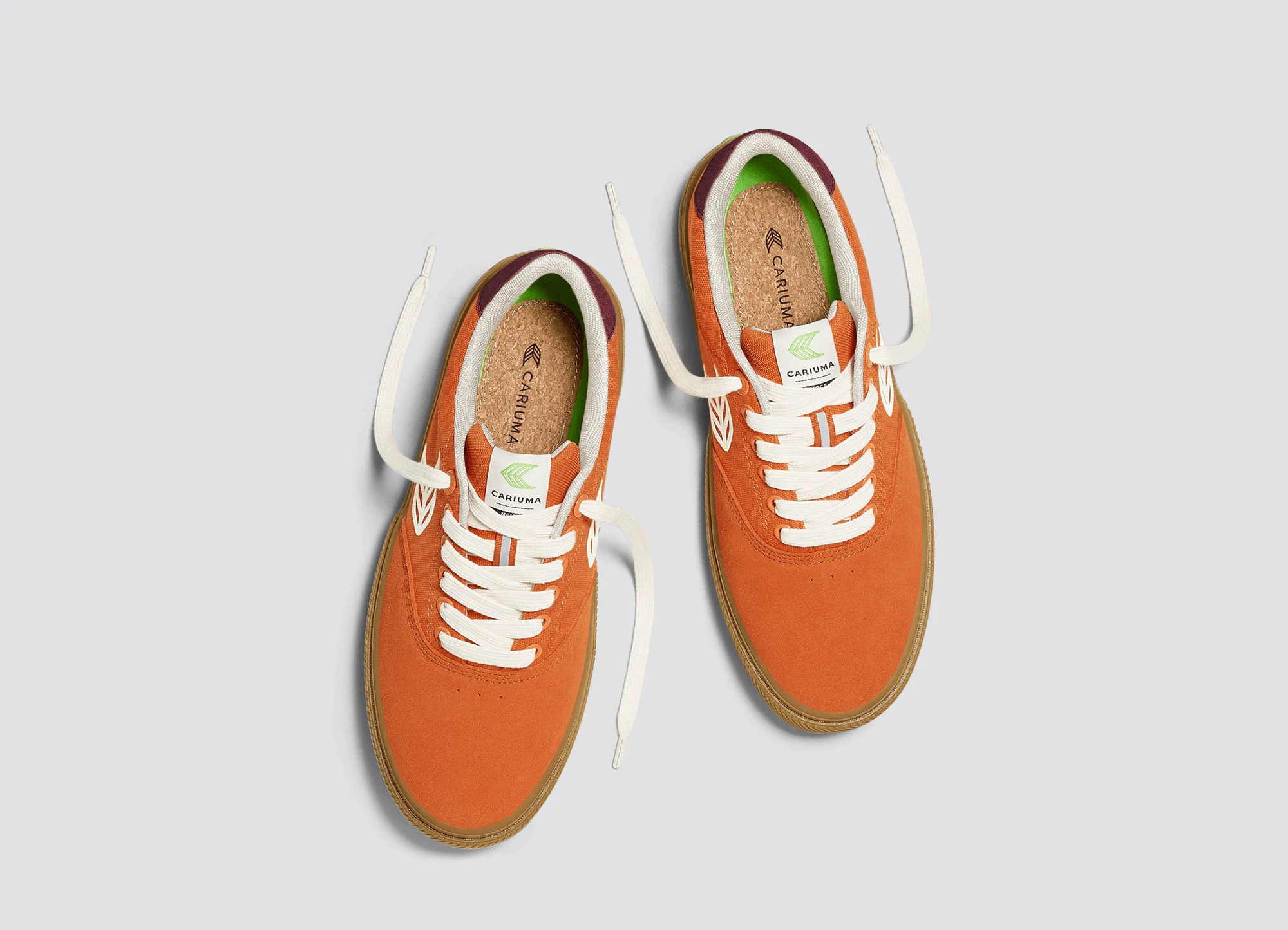 NAIOCA PRO Gum Burnt Orange Suede and Canvas Ivory Logo Ruby Wine Sneaker - Image 7