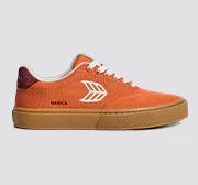 NAIOCA PRO Gum Burnt Orange Suede and Canvas Ivory Logo Ruby Wine Sneaker - Image 9