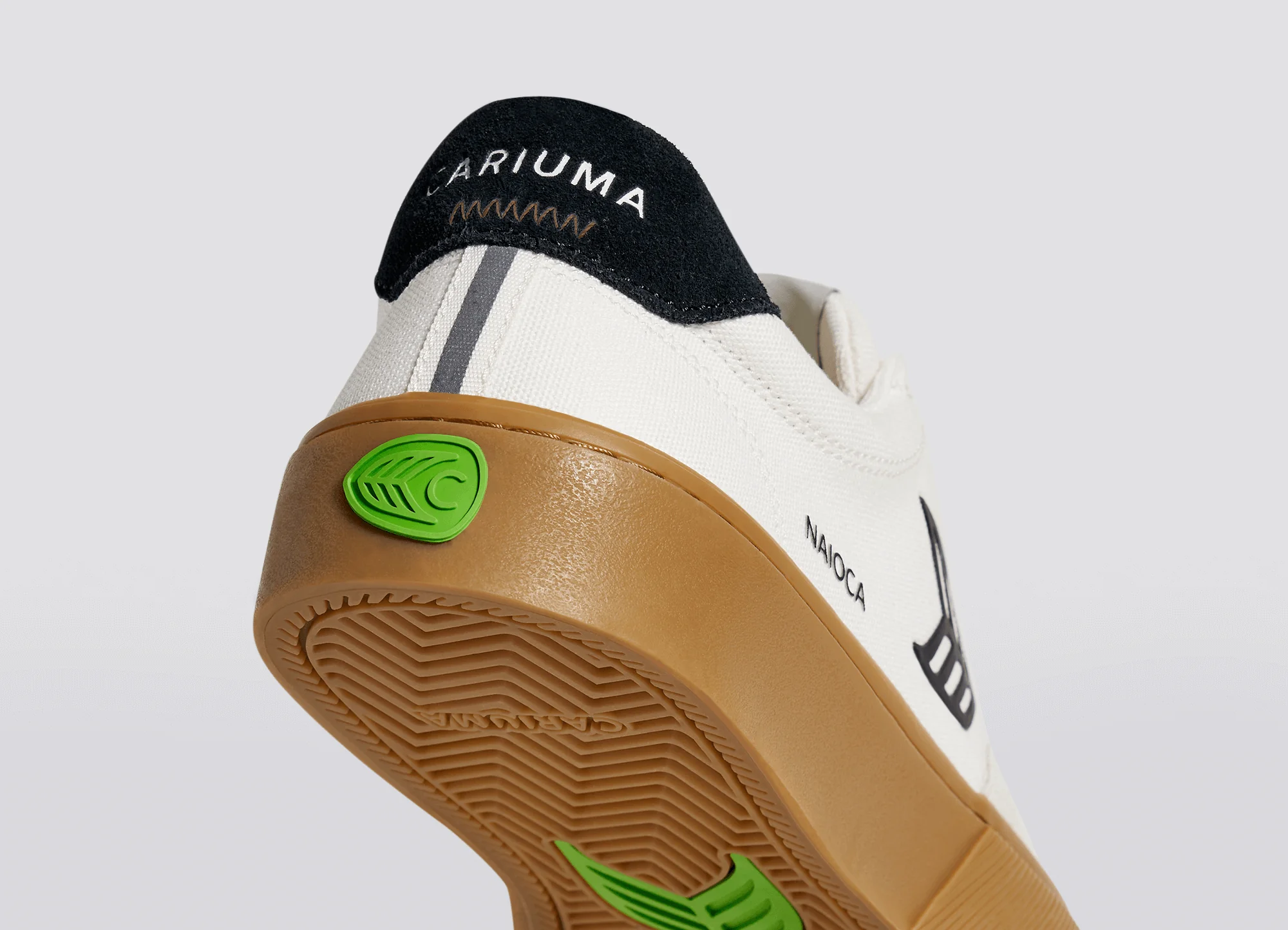 NAIOCA PRO Gum Vintage White Suede Off-White Canvas Black Logo Sneaker - Image 6