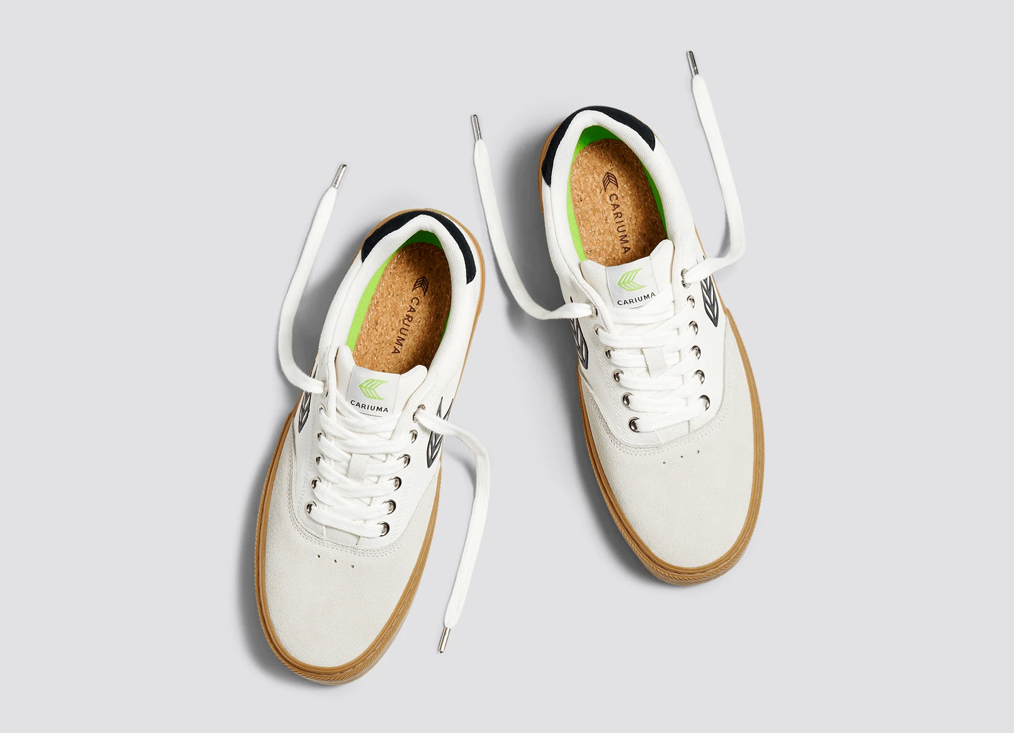 NAIOCA PRO Gum Vintage White Suede Off-White Canvas Black Logo Sneaker - Image 7