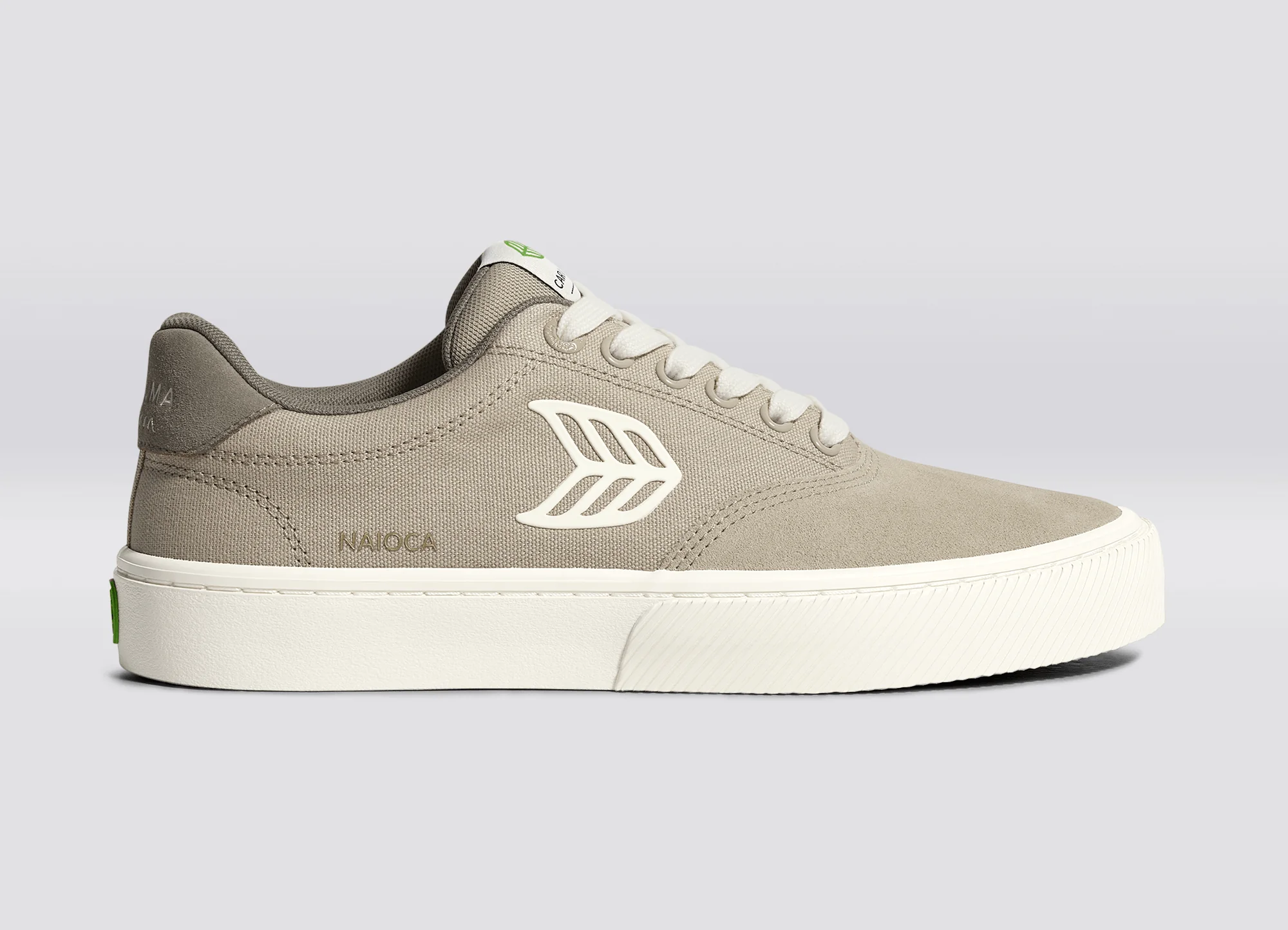 NAIOCA PRO Plaza Taupe Suede and Canvas Ivory Logo Laurel Oak Sneaker - Image 3