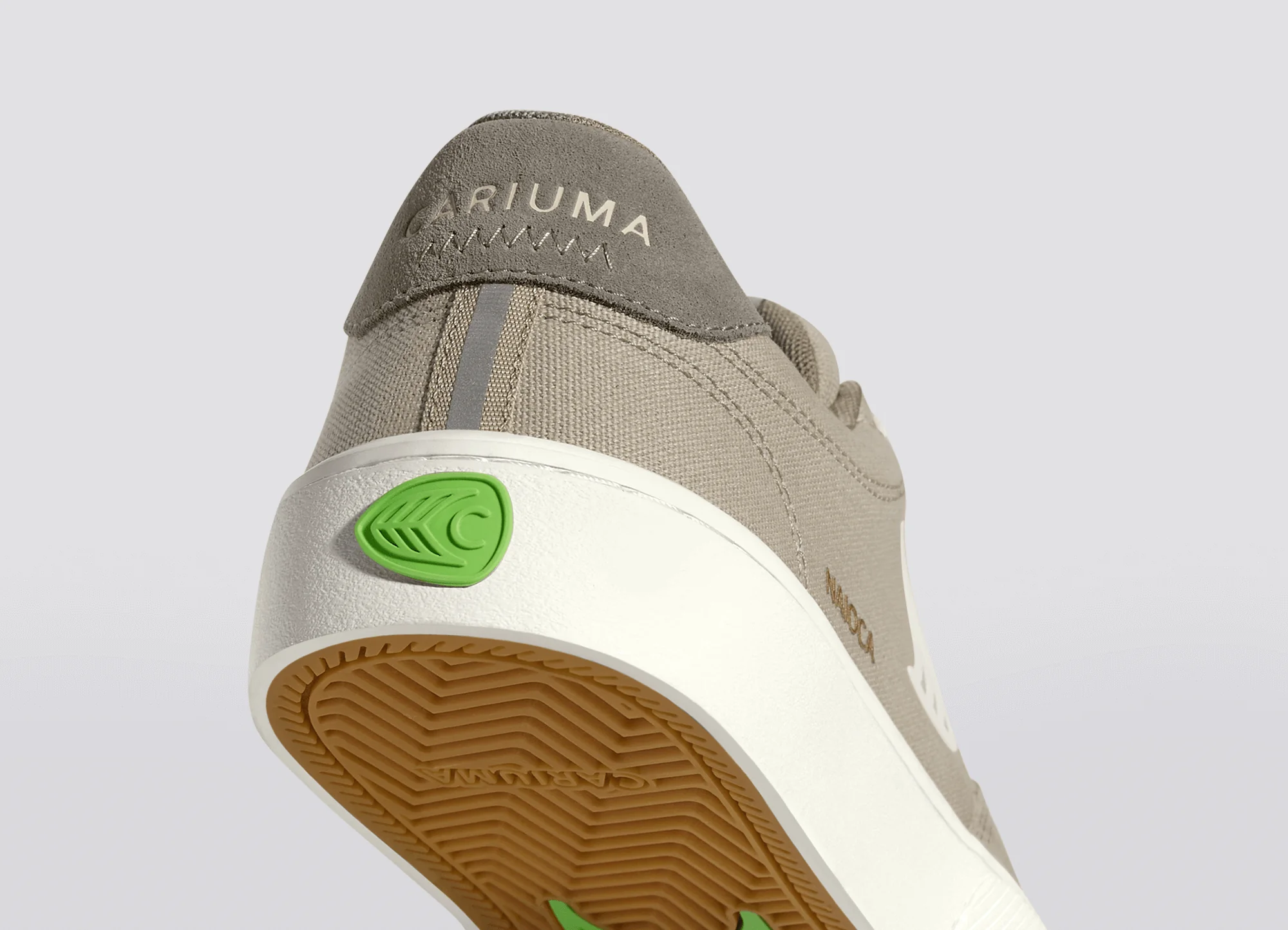 NAIOCA PRO Plaza Taupe Suede and Canvas Ivory Logo Laurel Oak Sneaker - Image 6