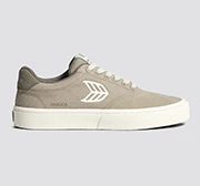 NAIOCA PRO Plaza Taupe Suede and Canvas Ivory Logo Laurel Oak Sneaker - Image 9