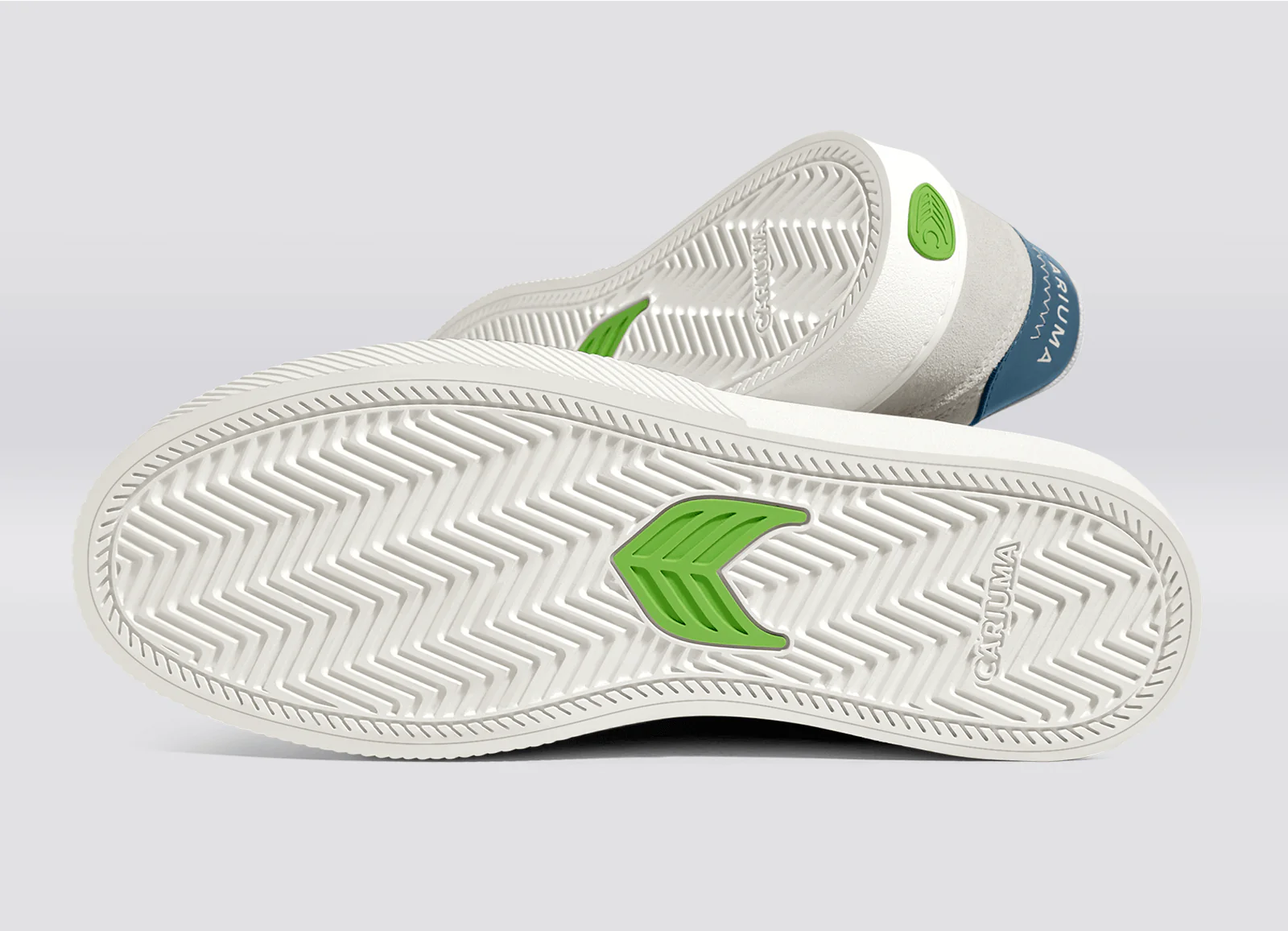 NAIOCA Smoke White Suede Off-White Logo Washed Blue Sneaker - Image 5