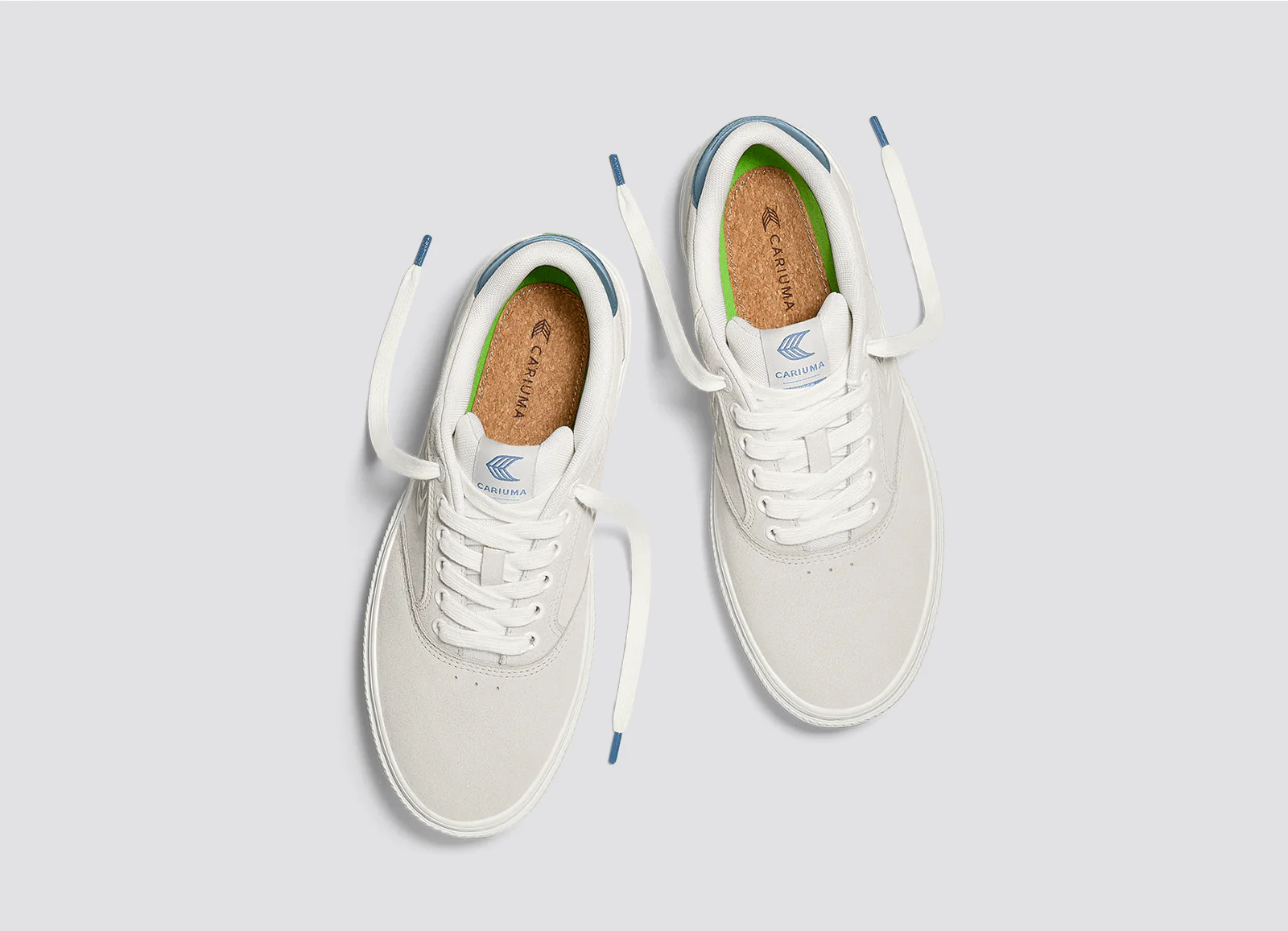 NAIOCA Smoke White Suede Off-White Logo Washed Blue Sneaker - Image 7