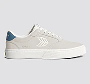 NAIOCA Smoke White Suede Off-White Logo Washed Blue Sneaker - Image 9