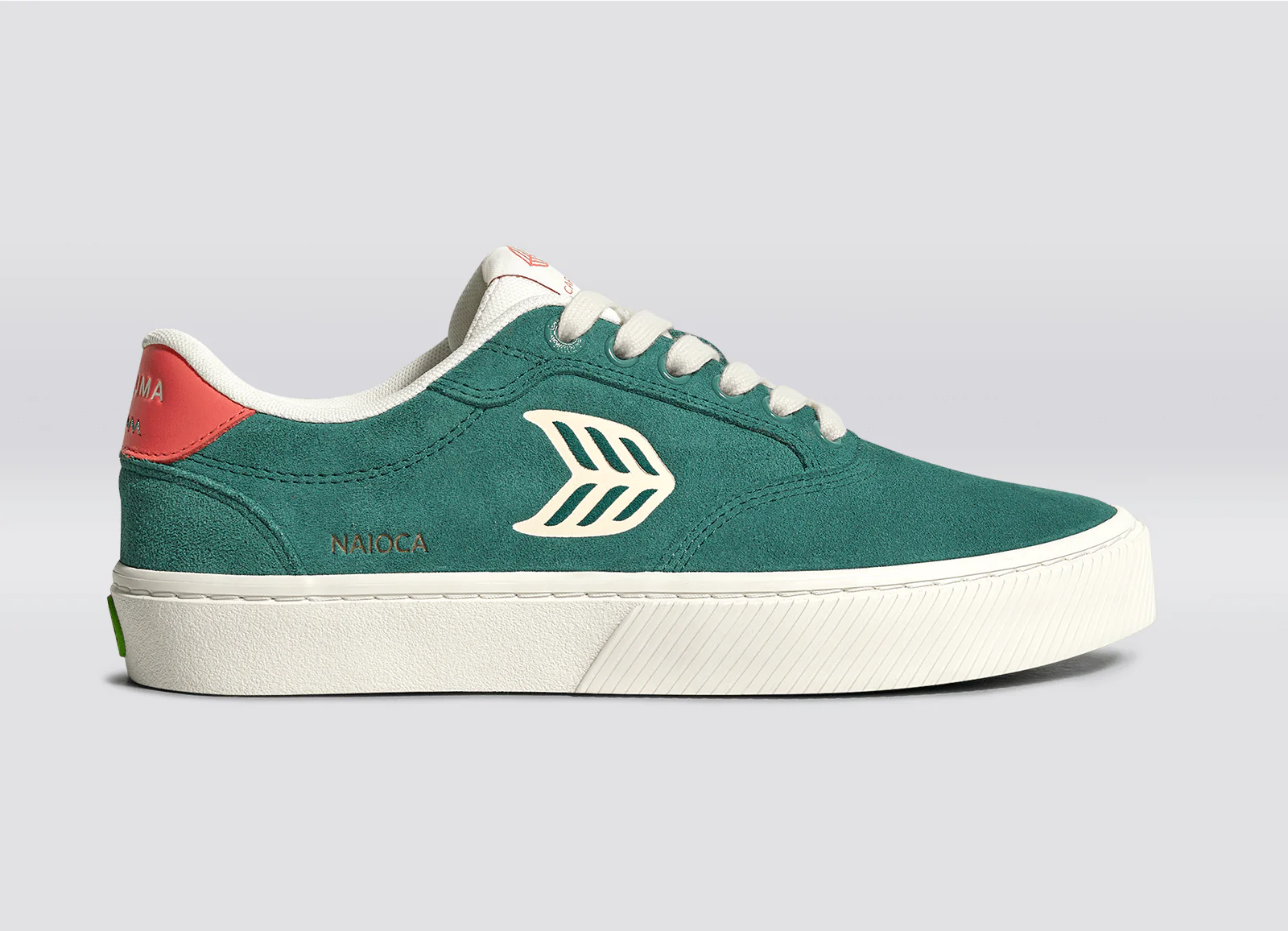 NAIOCA Teal Suede Ivory Logo Watermelon Sneaker - Image 3