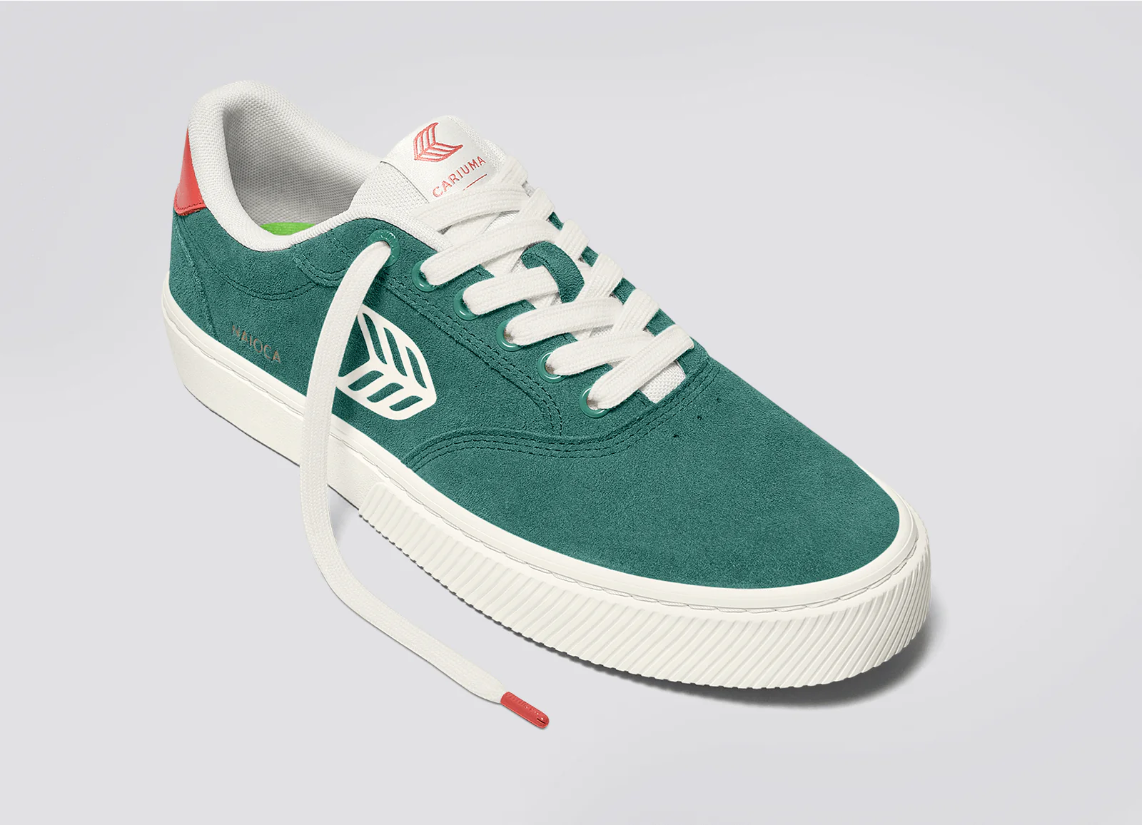 NAIOCA Teal Suede Ivory Logo Watermelon Sneaker - Image 4