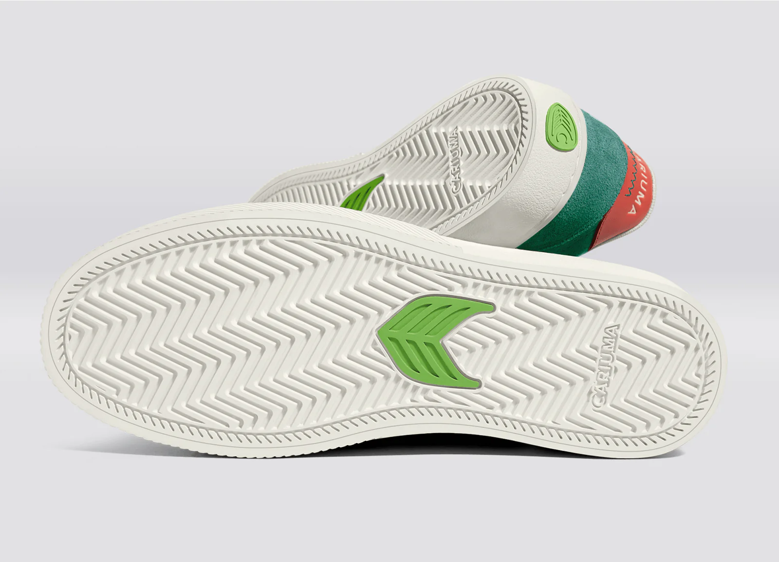 NAIOCA Teal Suede Ivory Logo Watermelon Sneaker - Image 5