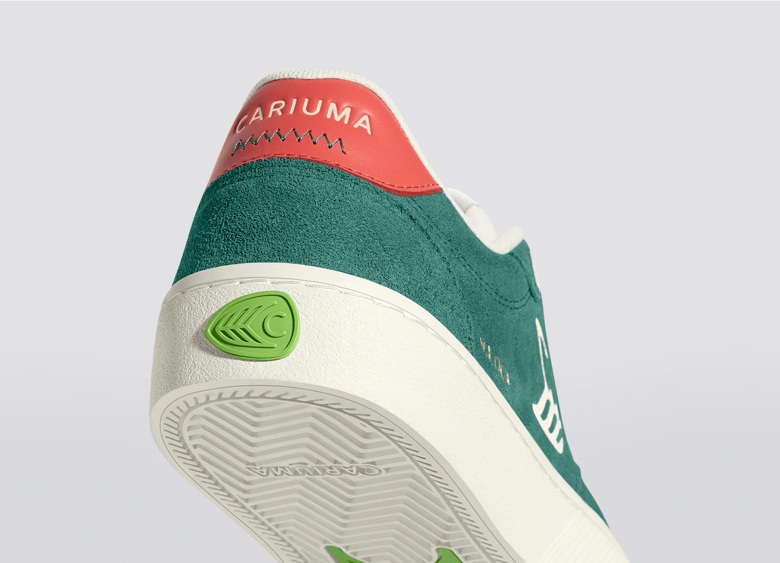 NAIOCA Teal Suede Ivory Logo Watermelon Sneaker - Image 6