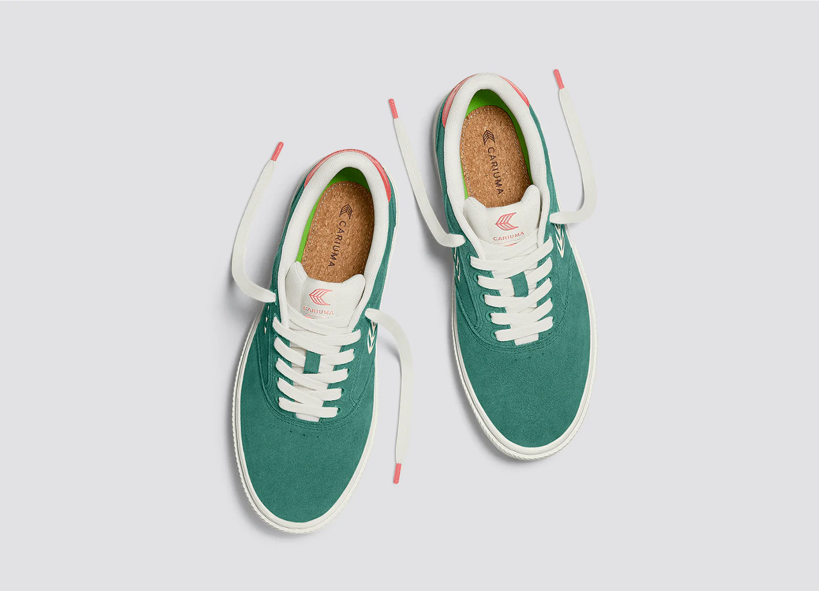 NAIOCA Teal Suede Ivory Logo Watermelon Sneaker - Image 7