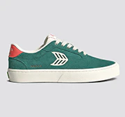 NAIOCA Teal Suede Ivory Logo Watermelon Sneaker - Image 9