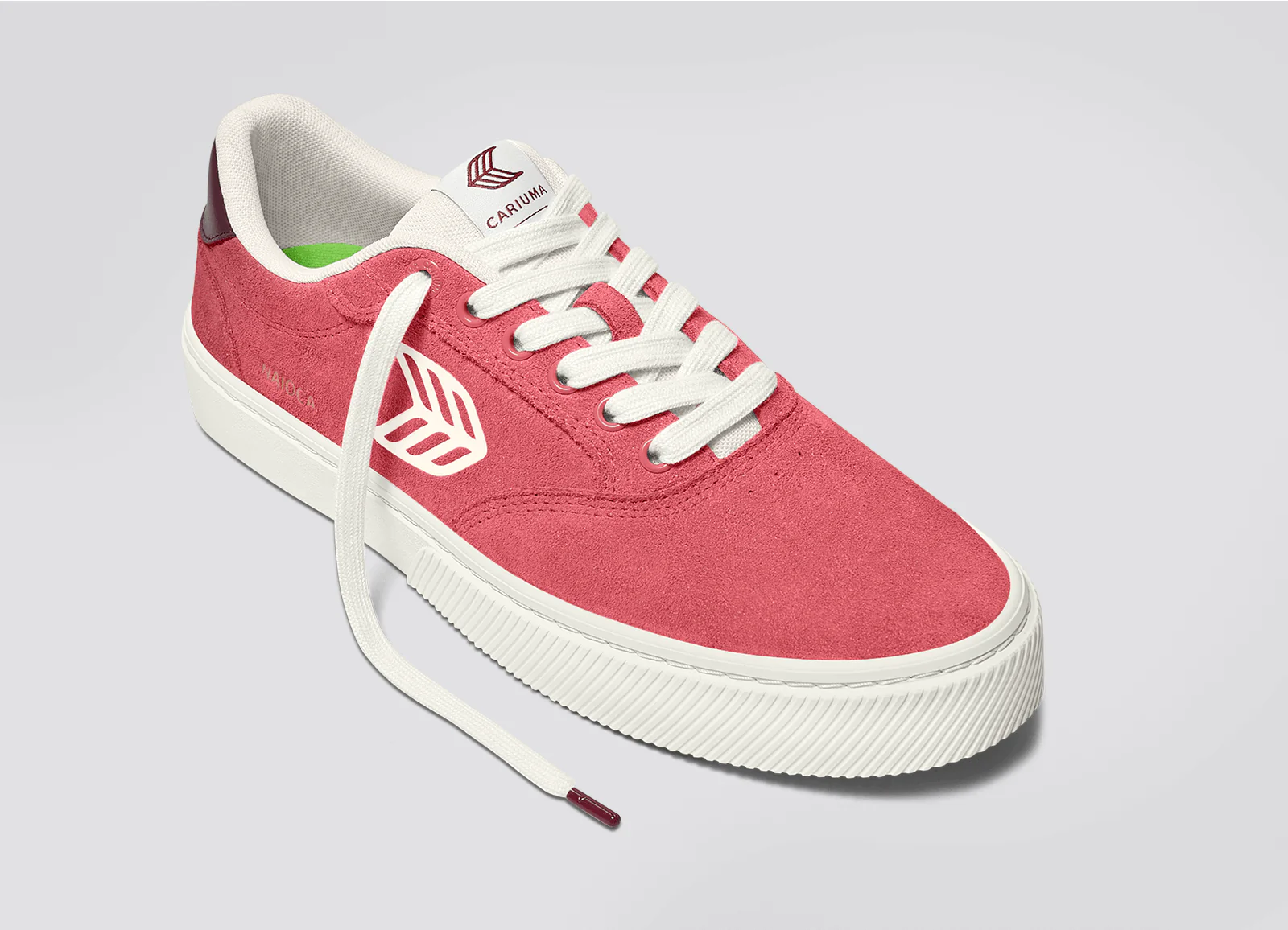 NAIOCA Watermelon Suede Ivory Logo Ruby Wine Sneaker - Image 4