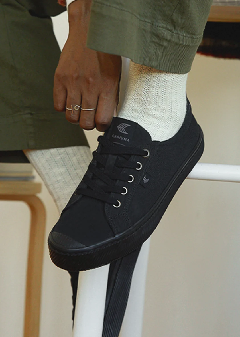 OCA Low All Black Canvas Sneaker - Image 15