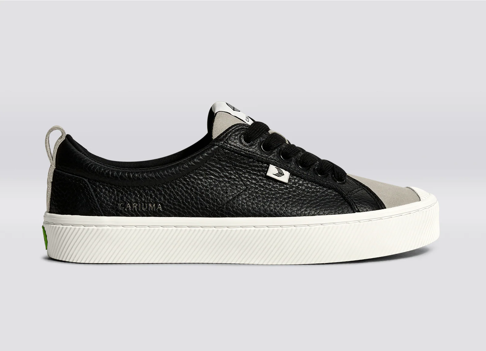 OCA Low Black Premium Leather Cloud Grey Suede Sneaker - Image 3