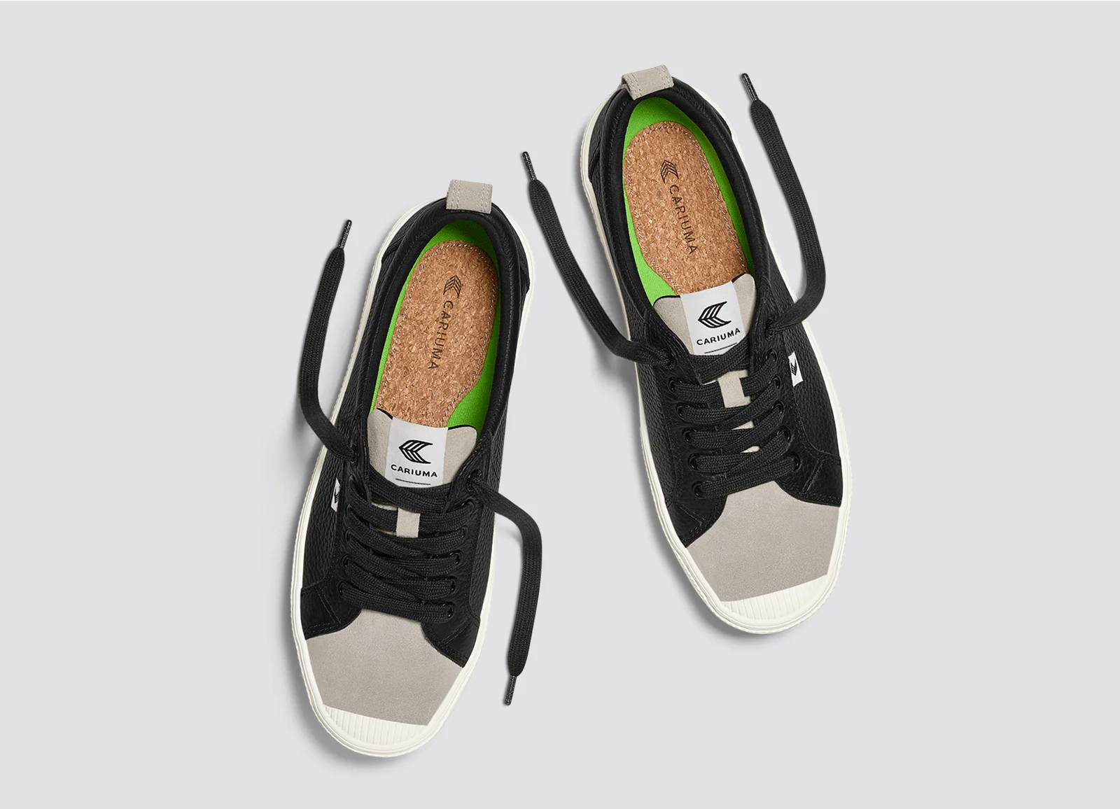 OCA Low Black Premium Leather Cloud Grey Suede Sneaker - Image 6