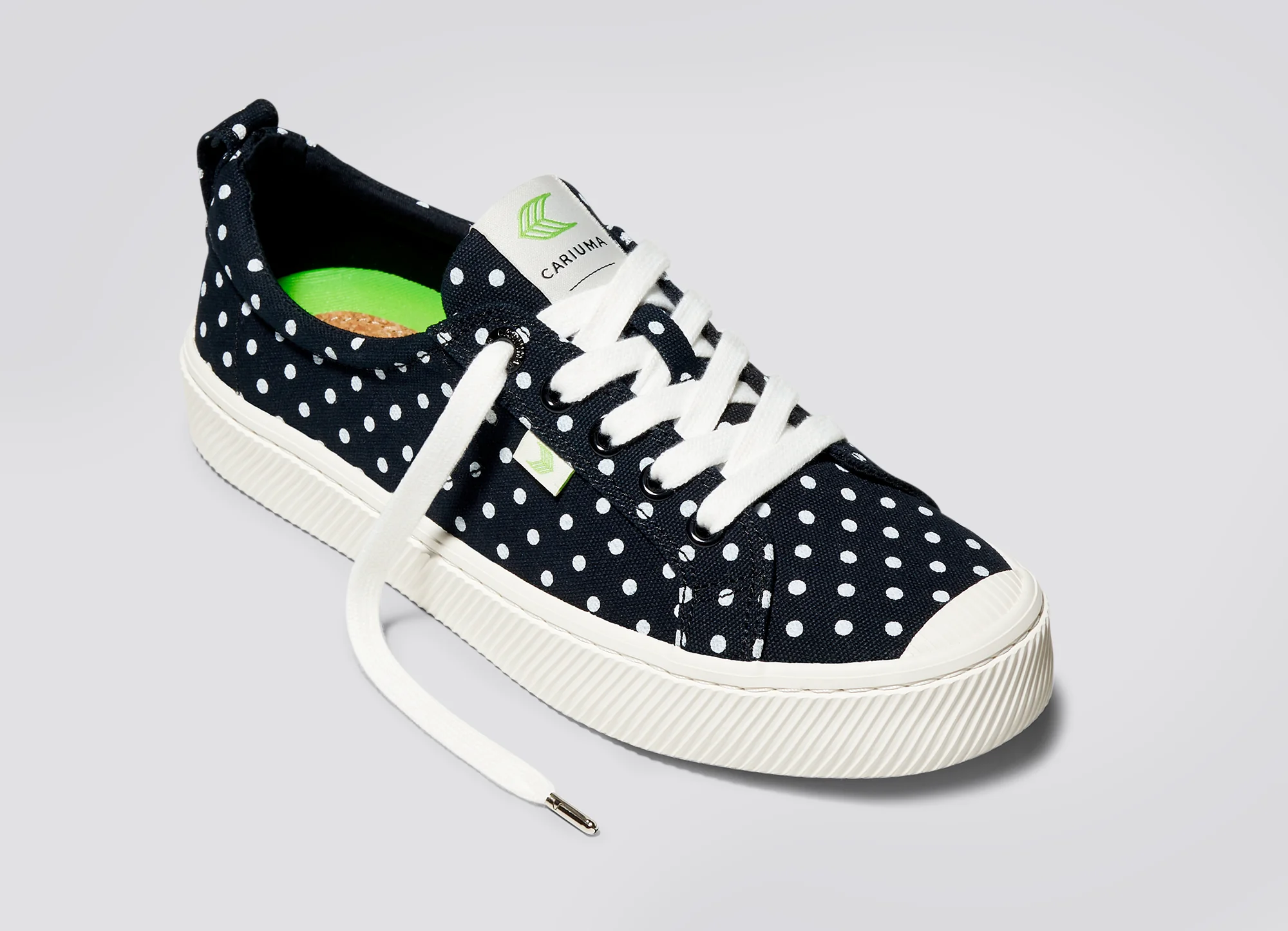 OCA Low Black Canvas White Polka Dots Sneaker - Image 4