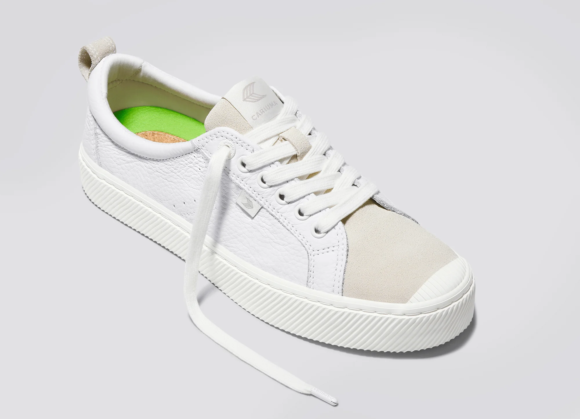 OCA Low White Premium Leather Vintage White Suede Sneaker - Image 4
