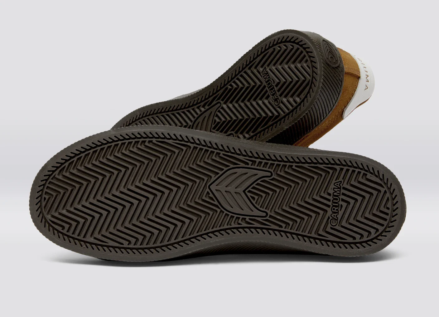 SALVAS Camel Suede Warm White Logo Sneaker - Image 5