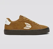 SALVAS Camel Suede Warm White Logo Sneaker - Image 9