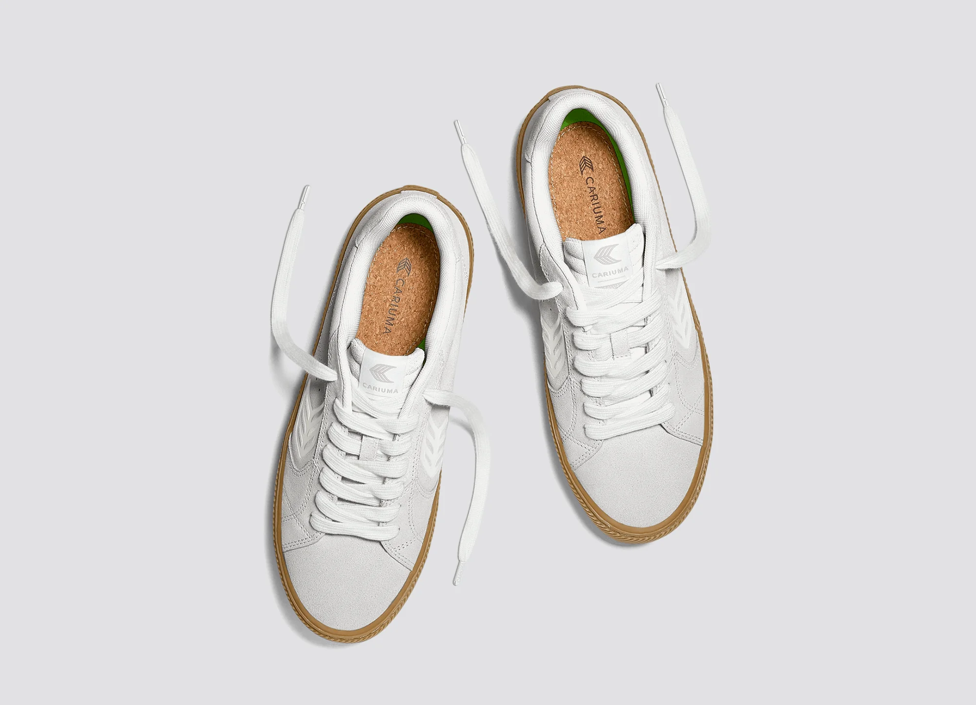 SALVAS Gum Smoke White Suede Off-White Logo Sneaker - Image 6