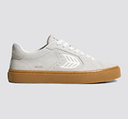 SALVAS Gum Smoke White Suede Off-White Logo Sneaker - Image 8