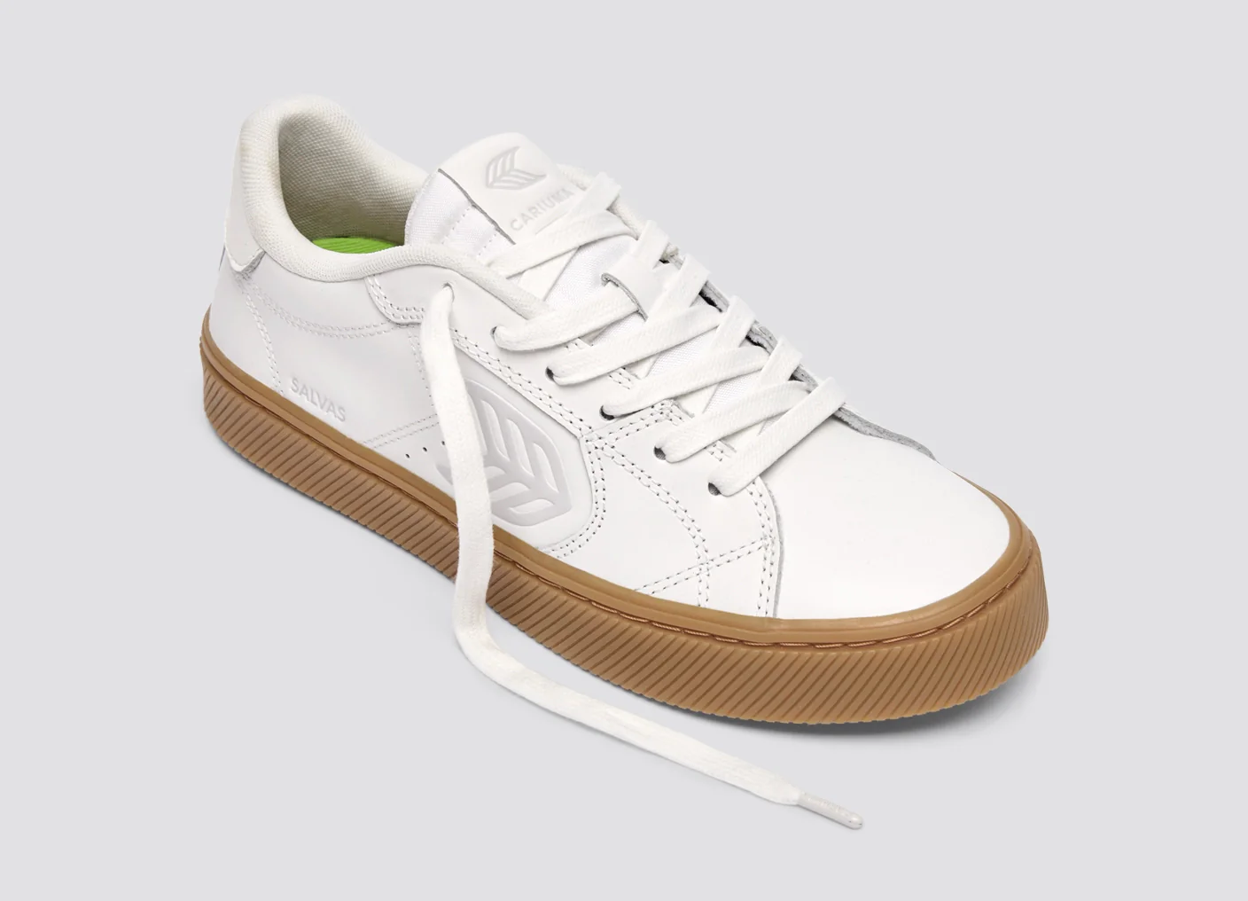 SALVAS White Premium Leather Ice Logo Sneaker - Image 4