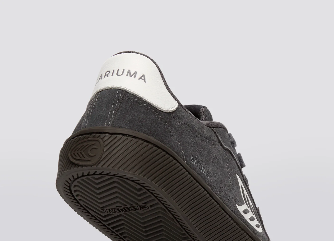 SALVAS Magnet Grey Suede Warm White Logo Sneaker - Image 6