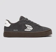 SALVAS Magnet Grey Suede Warm White Logo Sneaker - Image 9