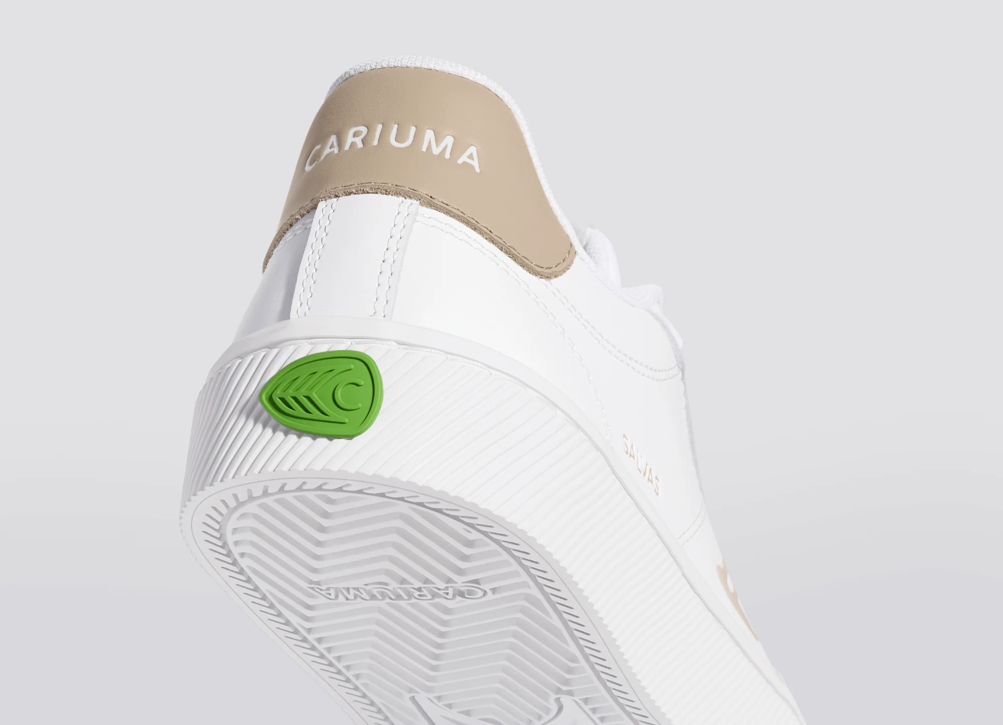SALVAS White Leather Shifting Sand Logo Sneaker - Image 6
