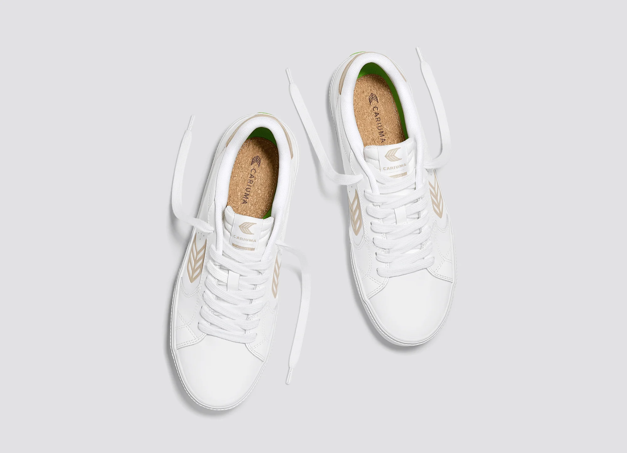SALVAS White Leather Shifting Sand Logo Sneaker - Image 7