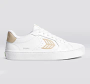SALVAS White Leather Shifting Sand Logo Sneaker - Image 9