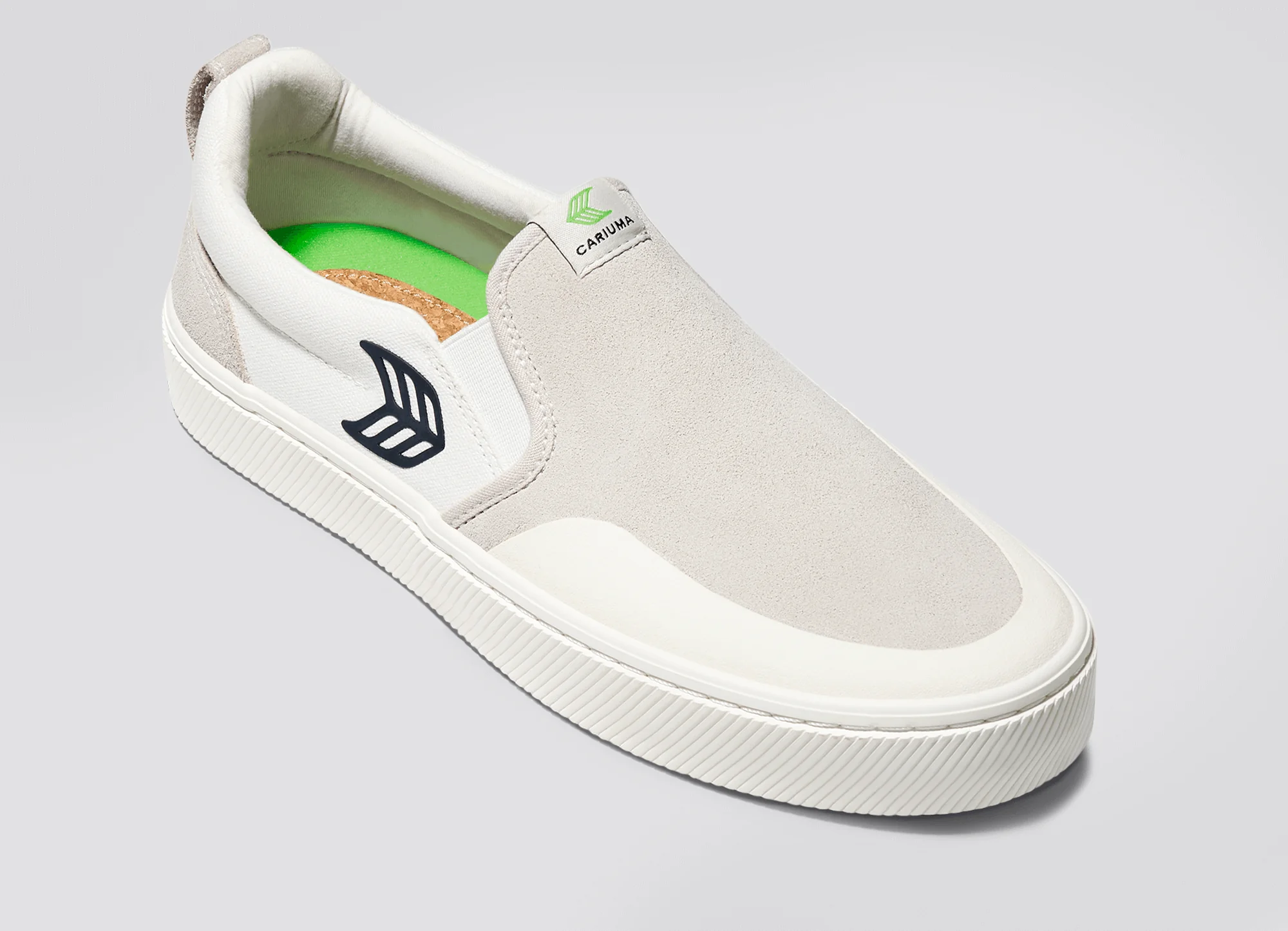 SLIP-ON PRO Off-White Canvas Vintage White Suede Black Logo Sneaker - Image 4