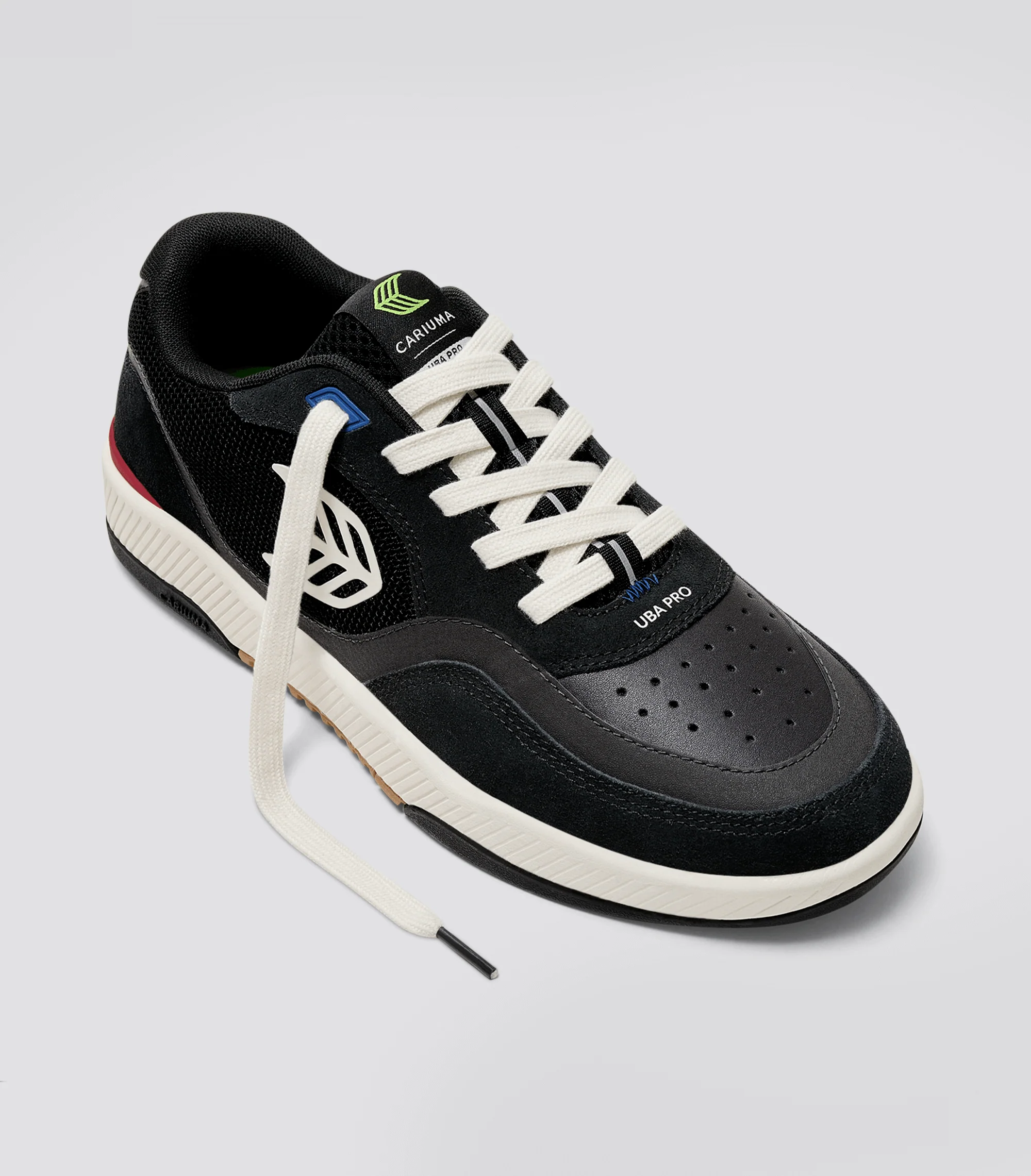 UBA PRO Black Suede and Mesh Ivory Logo Red Sneaker - Image 10