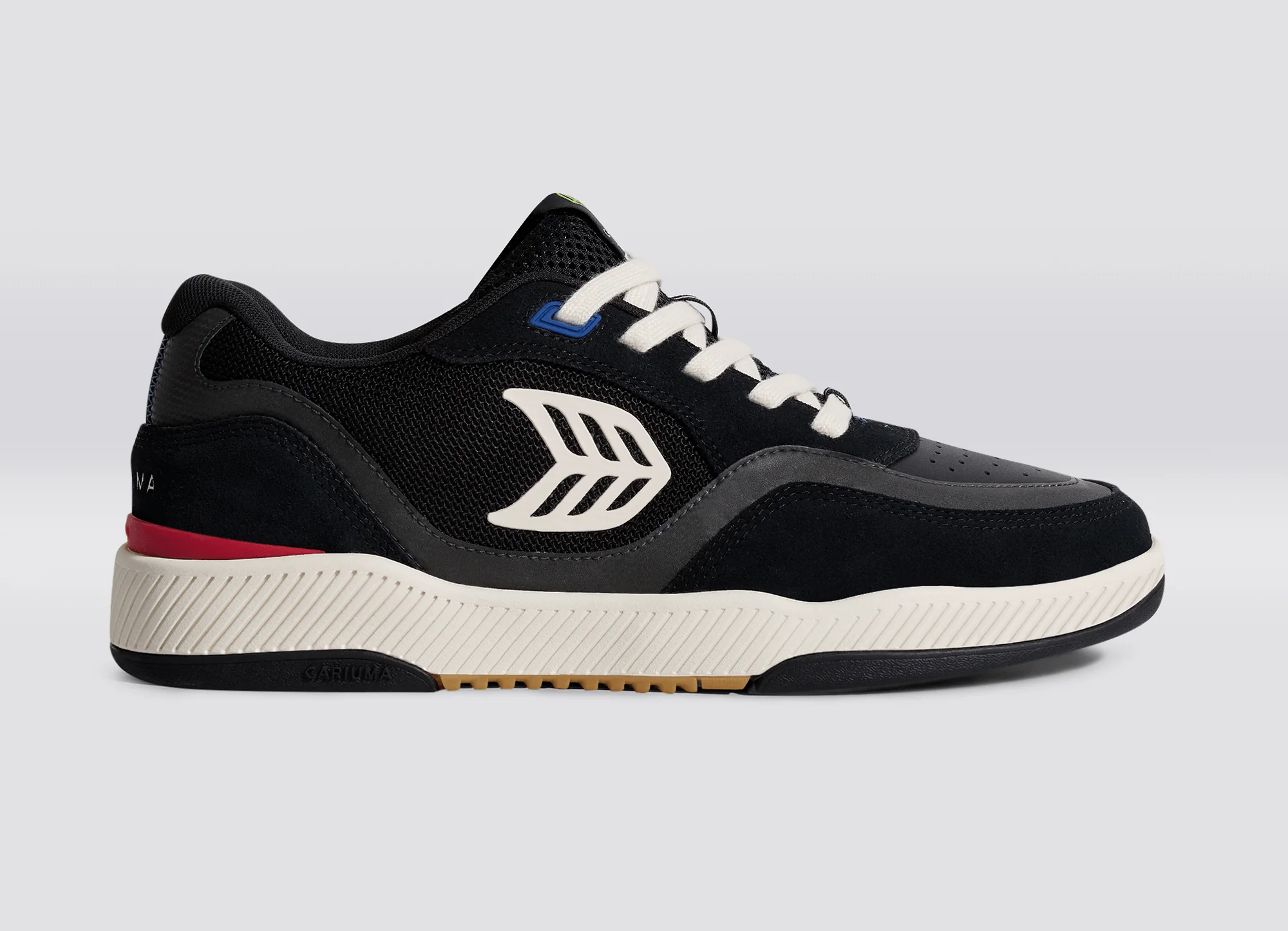 UBA PRO Black Suede and Mesh Ivory Logo Red Sneaker - Image 3