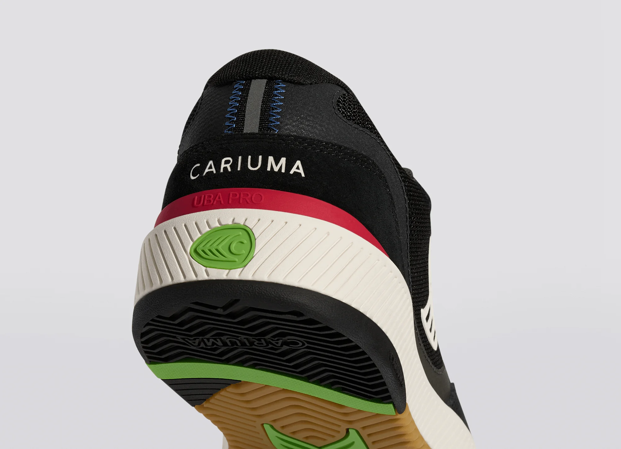 UBA PRO Black Suede and Mesh Ivory Logo Red Sneaker - Image 6