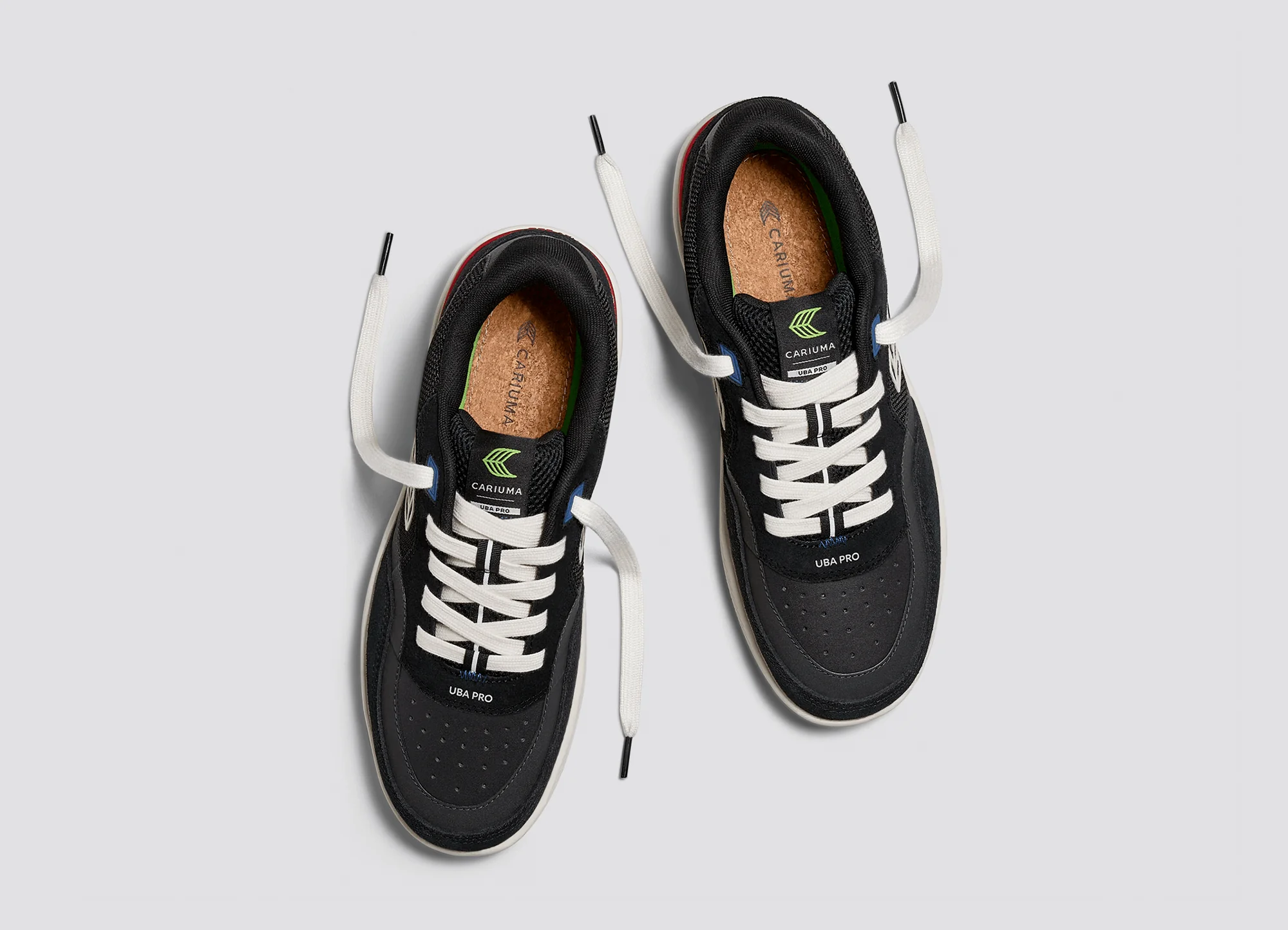 UBA PRO Black Suede and Mesh Ivory Logo Red Sneaker - Image 7
